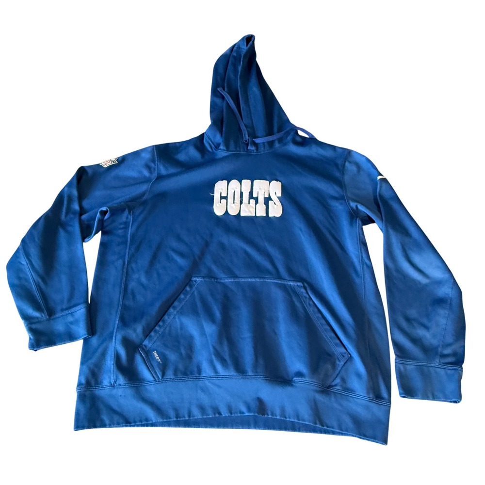 Nike NFL Onfield Indianapolis Colts Therma-FIT Hoodie Blue Mens Large